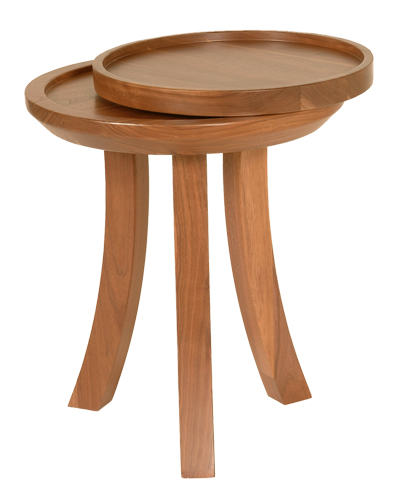 Solid Walnut Drink Table with Optional Tray